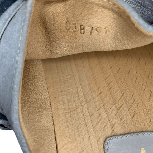 Chanel 22P CC Studded Camellia Clog Sandal Light Blue Suede EU 40 US 9-9.5 Mules - Picture 9 of 11